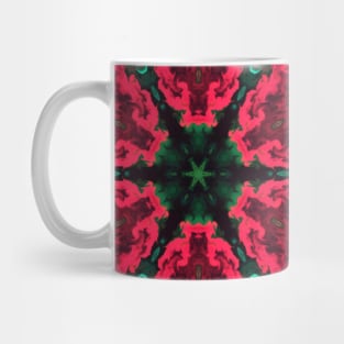 Psychedelic Hippie Flower Red Teal Black and Green Mug